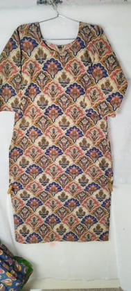 Kalamkari straight cut kurtis