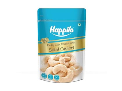 Happilo Gourmet Split Cashews Oven Roasted - Salted 10g + 2g (10% Extra) Nutritious Dry Fruit Healthy Snacks - Rich in Nutrients Protein Fiber Vitamins