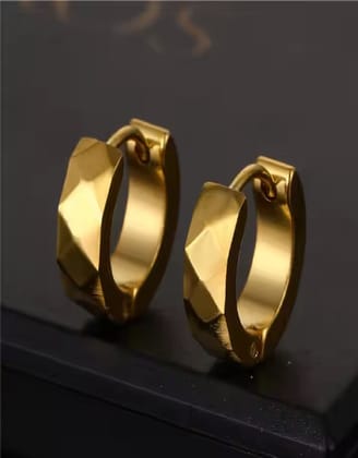 Modern Hoop Gold Earrings-Pair