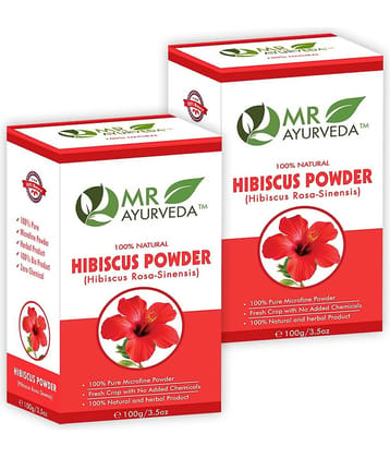 MR Ayurveda 100% Herbal Hibiscus Powder Hair Scalp Treatment 200 g Pack of 2