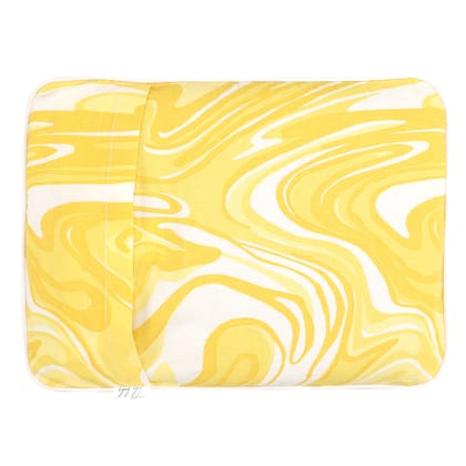 YOLK YELLOW MARBLE MUSTARD PILLOW COVER AND FILLER SET-COVER