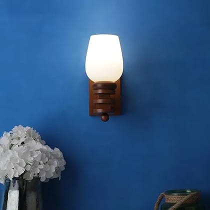 ELIANTE Red Wood Wall Light12018-1W | 3 Years Warranty | Free - LED LAMP