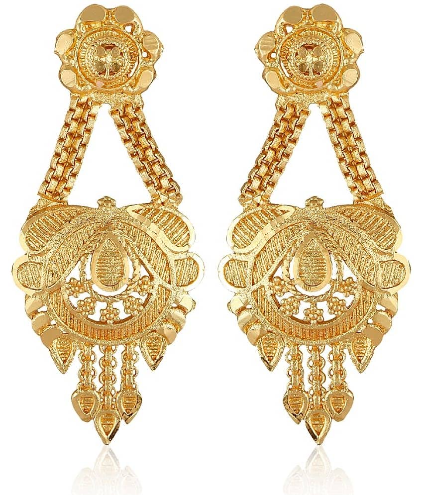 VIVASTRI Golden Drop Earrings ( Pack of 1 )