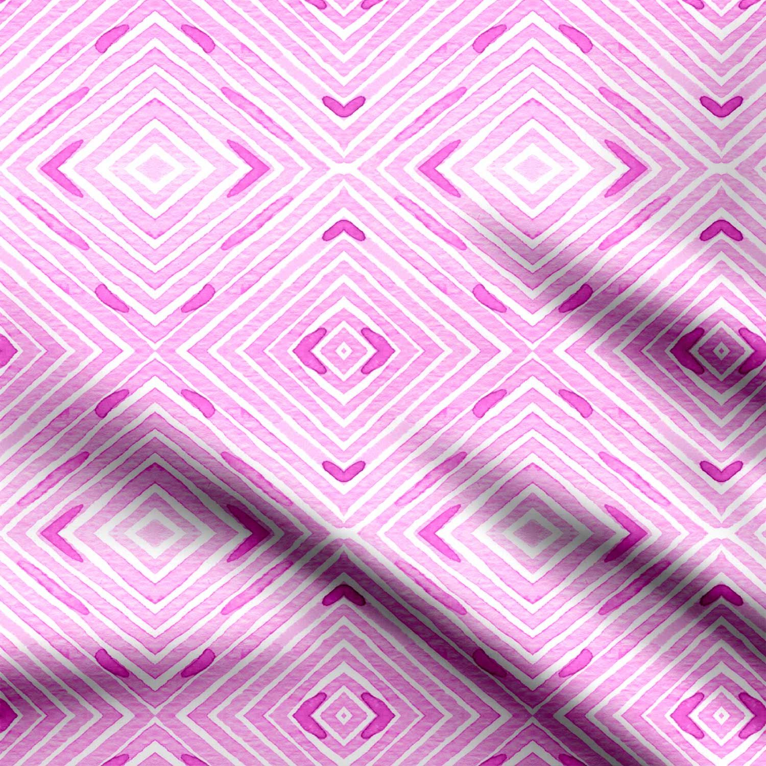 Pink Geometric Pattern-Cotton