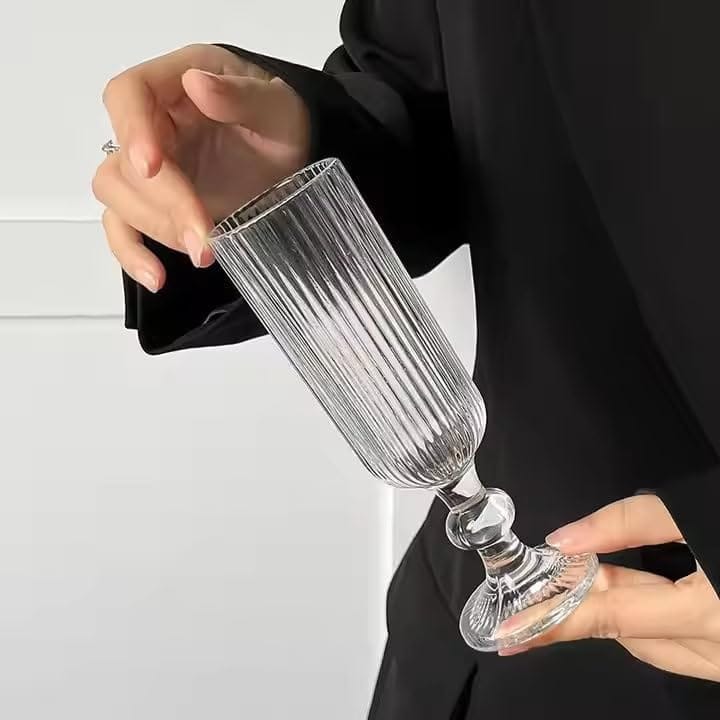 Wine Glasses | 150 ML | Premium, Champagne, Crystal, Vintage, Italian Glass Mug | Perfect for Home, Bar, Casino Party |