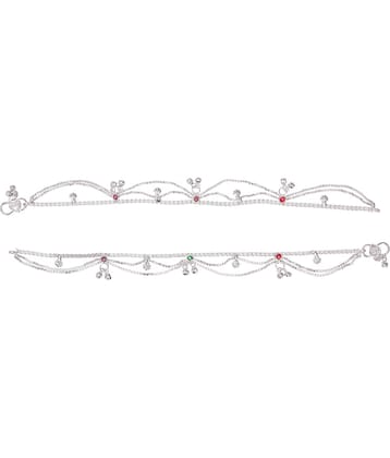 AanyaCentric - Silver Anklets ( Pack of 1 )