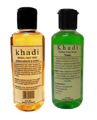 khadi herbal combo-Sandalwood & neem face wash 210ml