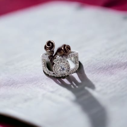 Elegant Rhodium Ring-White / Rhodium