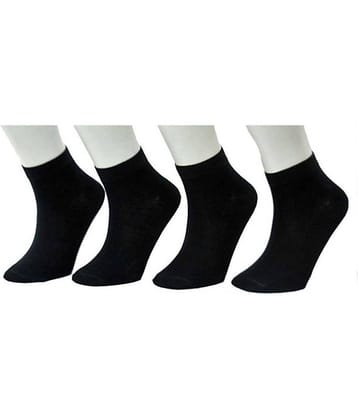 Tahiro Black Cotton Ankle Length Socsk - Pack Of 4