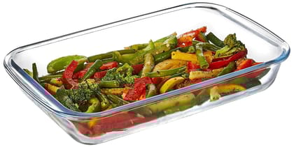 Borosilicate Glass Baking Dish | 900 ML | Oven, Microwave, Freezer & Dishwasher Safe | Transparent, Durable & Heat-Resistant |Glass Bakeware for Baking, Roasting & Serving