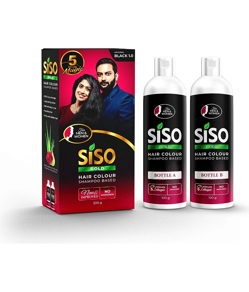 Siso 5 Minute Magic Permanent Hair Color Shampoo, 200g , Pack of 1