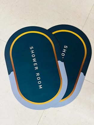 Rubber Bath mats Quick-Drying Non-Slip Bathroom mat Super Absorbent Bath mat Instant Dry Bath mat, Bathroom Rug in Front of The Kitchen Sink, Shower Room, Bathtub, Oval (Blue SkyBlue)