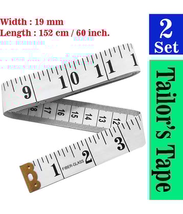 Sewing Tailor's Tape White Measurement Tape 152 cm. 60 Inch. (Set of 2)