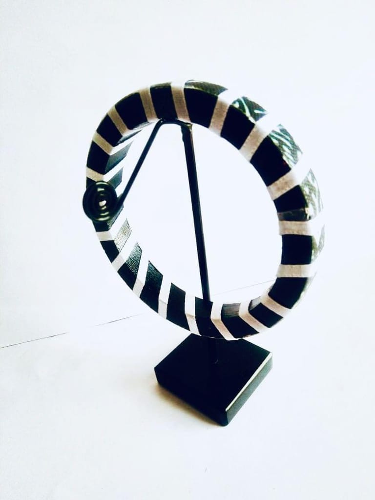 Summer Cooler - Vintage Black and White Bangle