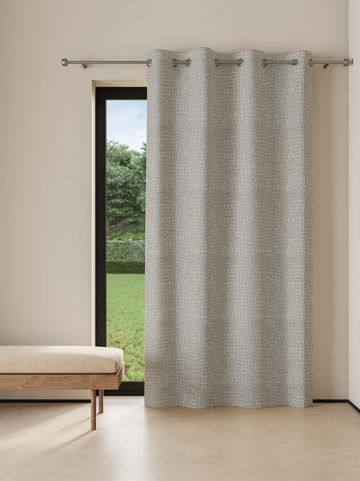DDECOR - 100% PolyesterPlains And Textures PatternDoor 7 Ft|135 CM X 225 CM| - Grey