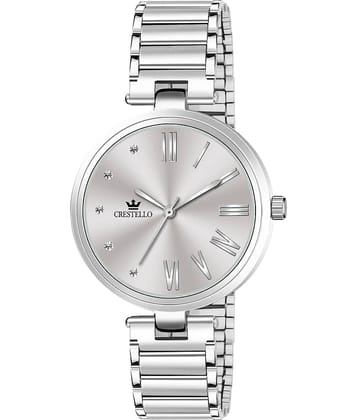 Crestello Silver Metal Analog Womens Watch