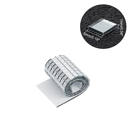Mini 5 MM Self Adhesive Glass Mirror Stickers (1 Roll, 472 Pieces) Transparent Square For Embroidery Crafts Jewellery Making Decoration-5 MM (Mini Size) / 1 Roll Of 472 Pieces