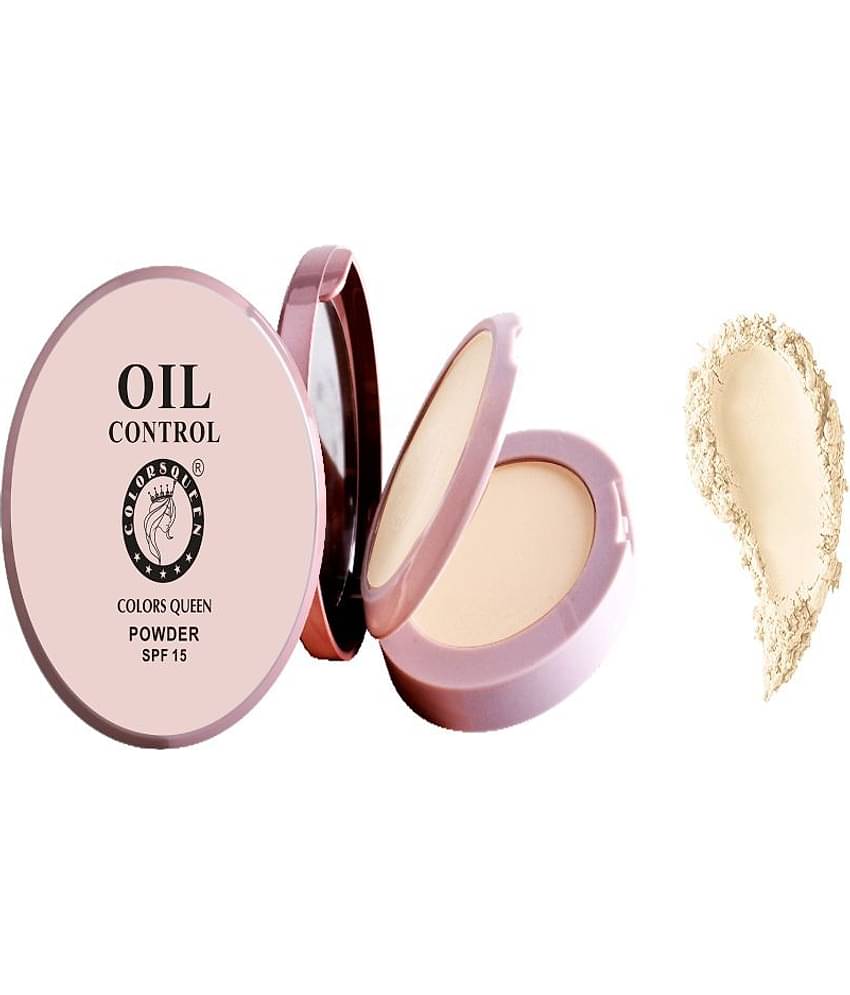 Colors Queen 2-in-1 Oil Control Compact Powder with SPF-15 - Ivory (Shade - 01)