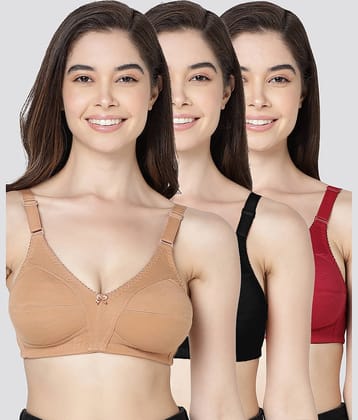 Kalyani Pack of 3 Cotton Blend Non Padded Women's Minimizer Bra ( Multicolor ) ANAYA