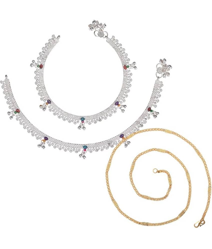 AanyaCentric Multicolor Anklets ( Pack of 3 )
