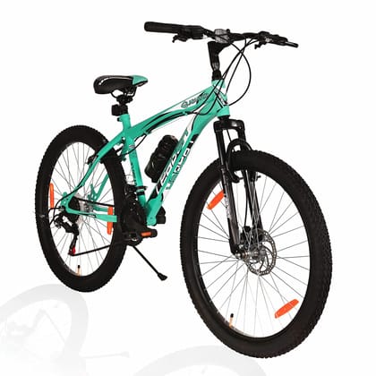 Leader Gladiator 26Tt Multi Speed (21 Speed) Cycle With Front Suspension And Disc Brake 26 T Hybrid Cycle/City Bike (21 Gear, Green, Black)