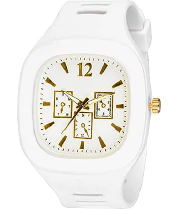 Cosmic - White Silicon Analog Men's Watch