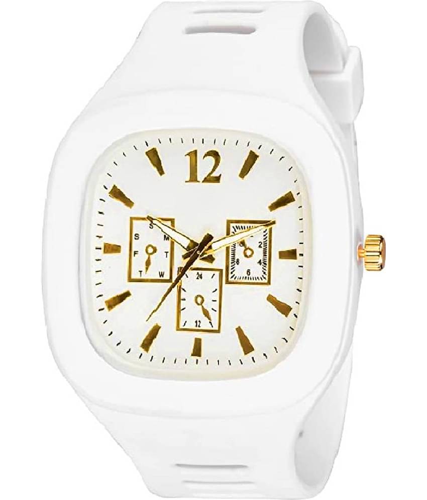 Cosmic - White Silicon Analog Men's Watch