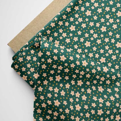 Green Stars Bloom-Cotton