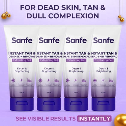 Sanfe Instant Tan & Dead Skin Removal Exfoliating Gel 200g (Pack of 4) Sanfe Instant Tan & Dead Skin Removal Exfoliating Gel 200g (Pack of 4) - Sanfe Instant Tan & Dead Skin Removal Exfoliating Gel 200g (Pack of 4)