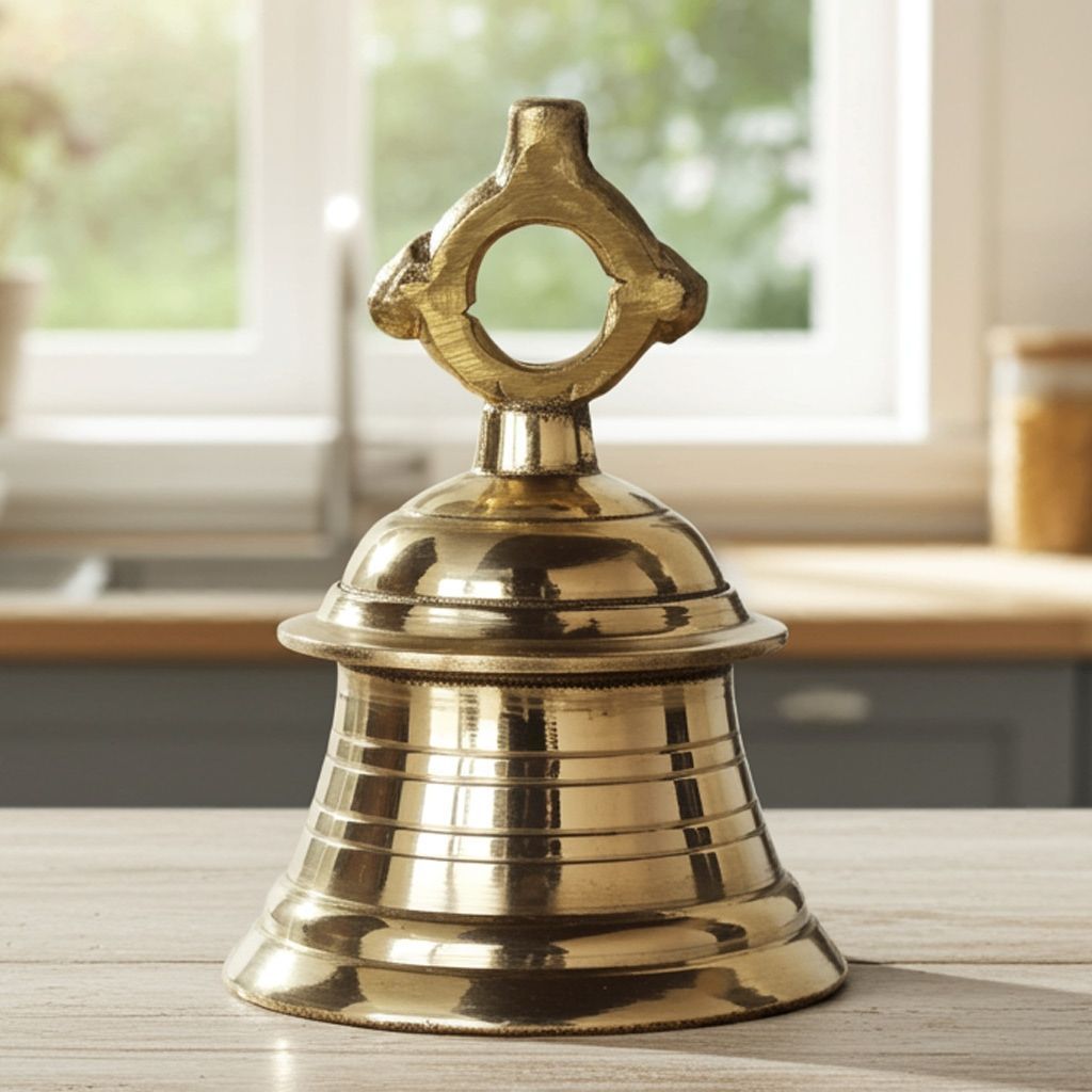 Brass Temple Hanging Ghanta, Hanging Bell, Ghanta 750 Gram - Handcrafted Temple Ghanta for Puja Use (ZMAS493 B)