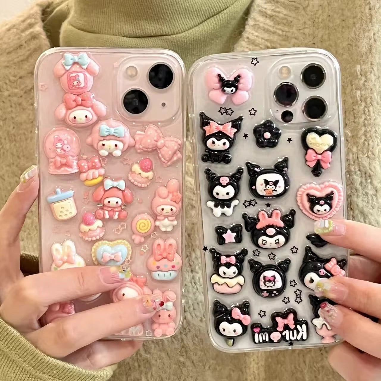 3D Melody Cute Cartoon Glossy Transparent iPhone Soft Case-iPhone 13 / iPhone 14 / Pink