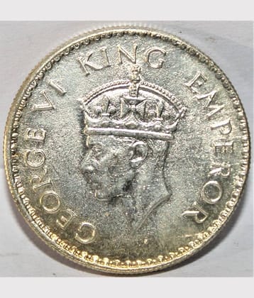 1 RUPEE 1938 - KING GEORGE VI BRITISH INDIA RARE SILVERPLATED COIN