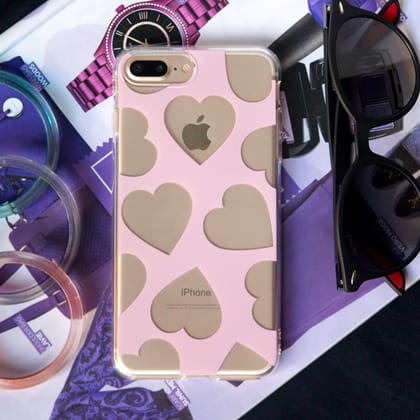 Cute Hearts Transparent Case-iPhone 7