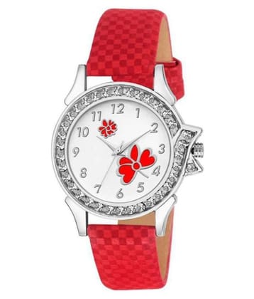 newmen Leather Round Womens Watch