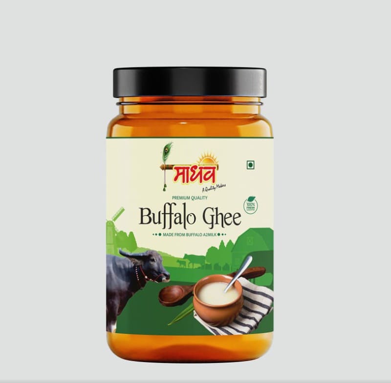 Madhav Buffalo Ghee (200ml) | Rich Granular Texture & Aroma | Culinary & Ayurvedic Use