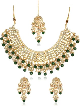KARATCART 22K Gold Plated Kundan Necklace