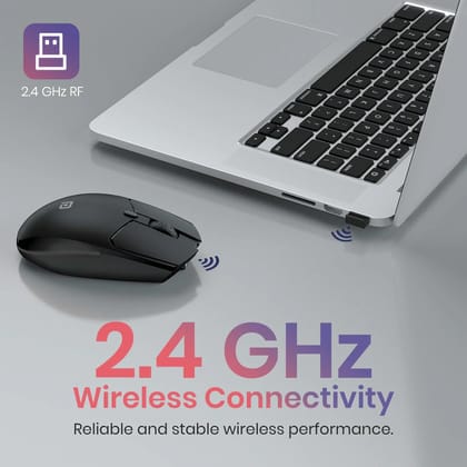 Portronics Toad 36 Wireless Mouse, 2.4GHz, Rechargeable, 6 Buttons, 1600 DPI, Ergonomic Thumb Support, Universal Compatibilty, Built-in-Battery, for Windows/Mac/Android/iOS(Black)