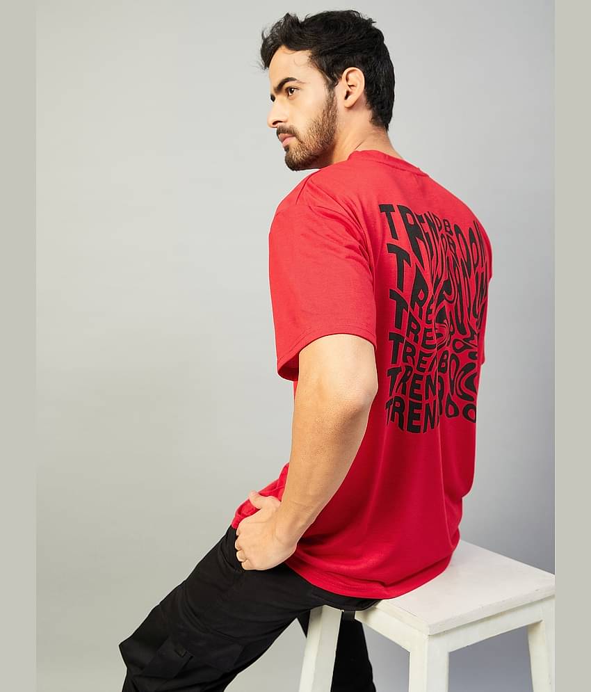 Gritstones Pack of 1 Cotton Blend Oversized Fit Men's T-Shirt ( Red )