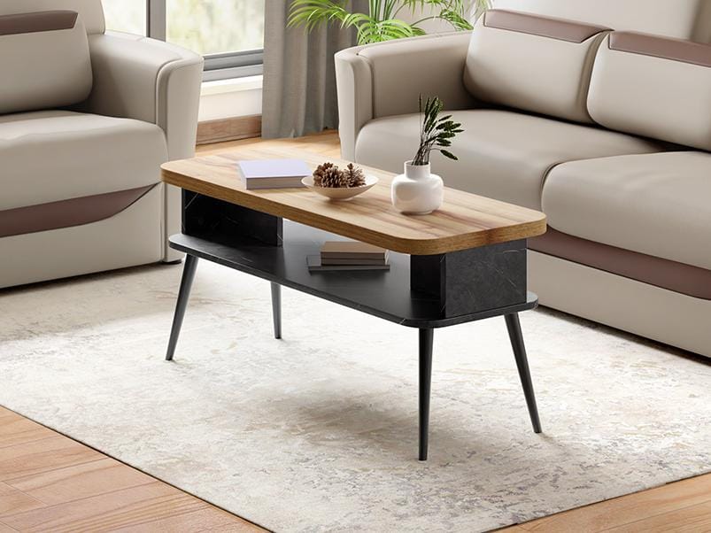 Nebue Storage Coffee Table - Engineered Wood, Remini Walnut