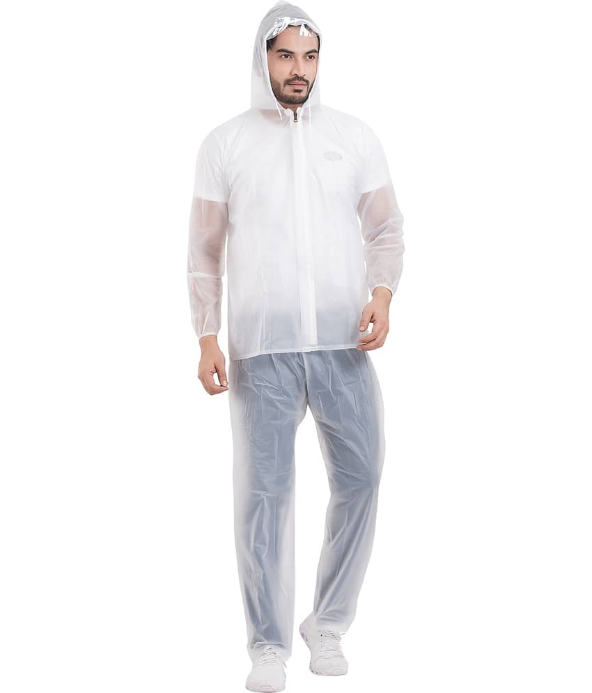 Sindon White Nylon Men's Rain Suit Set ( Pack of 1 )