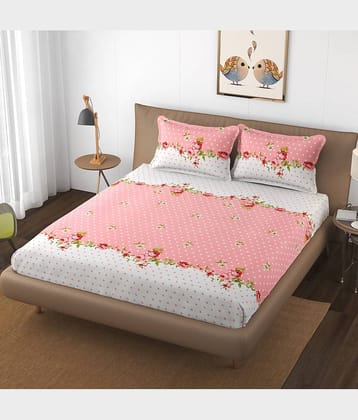HIDECOR Microfiber Double Bedsheet ( Pink )