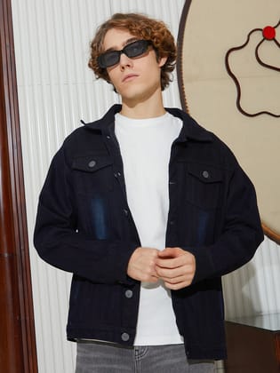Dark-Wash Relaxed Denim Jacket