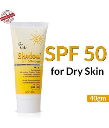 Fixderma Shadow Sunscreen SPF 50+ Cream, Sunscreen for Dry Skin, UVA & UVB Protection, 40g