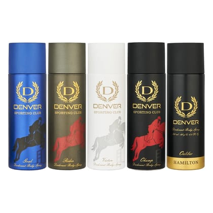 Goal, Rider, Victor, Champ and Caliber Combo Deodorant Spray - For Men  (1000 ml, Pack of 5)