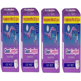 4 Packs of Clean Comfort Disposable Period Panties Combo for Women  Girls Cotton Soft Sanitary Pads M-L (Pack of 20)