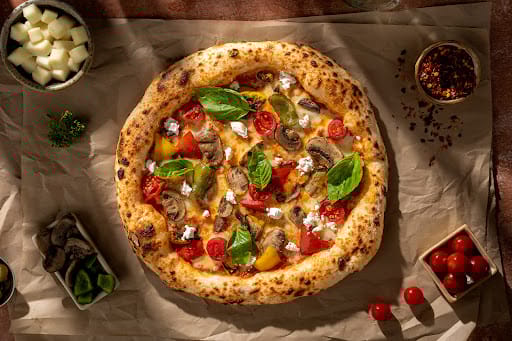 Naples Woodfired Mixed Vegetables With Crumbled Feta Pizza