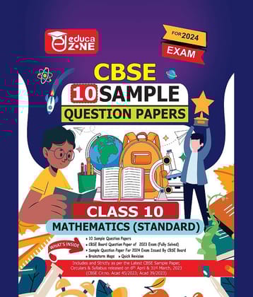 Educazone CBSE 10 Sample Questions Papers Class 10 Mathematics (Standard) Book (For Board Exam 2024)