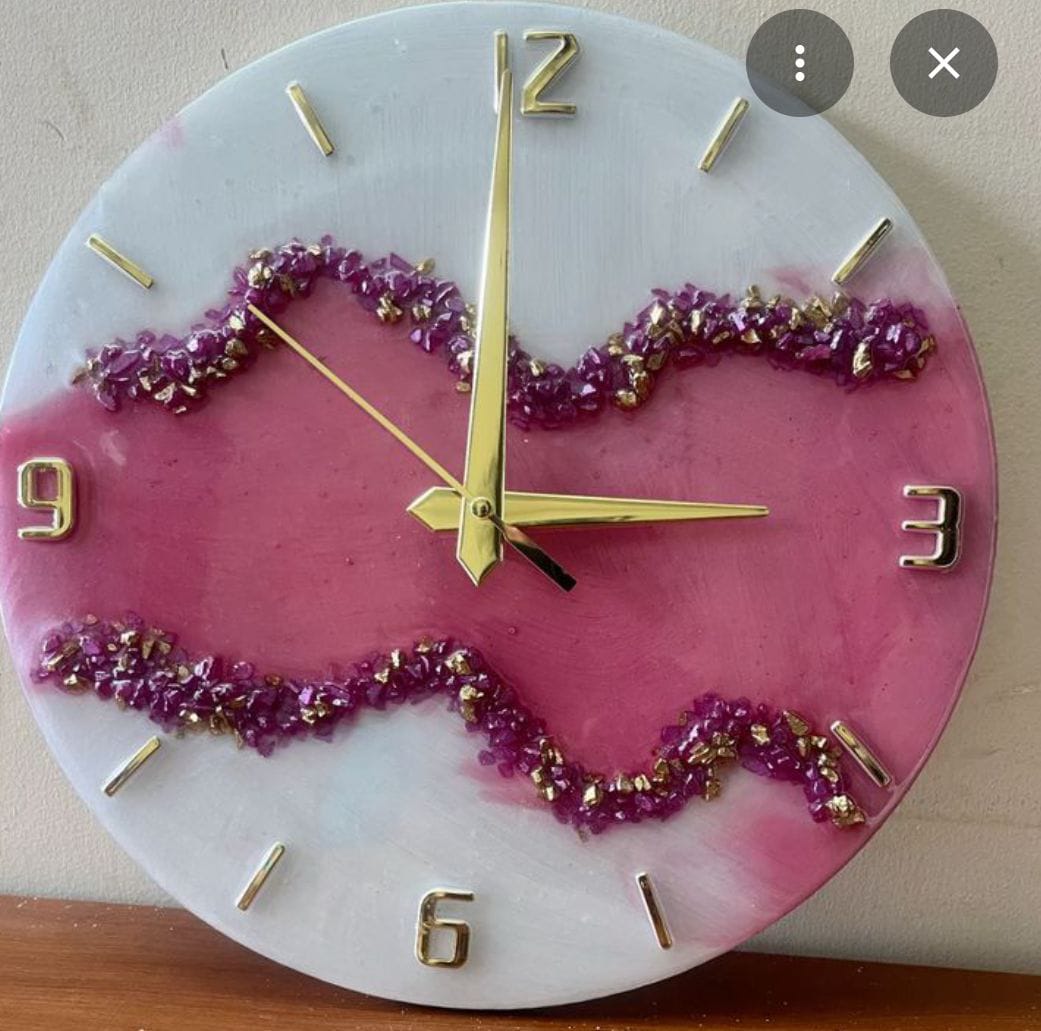 Resin handmade wall clock.