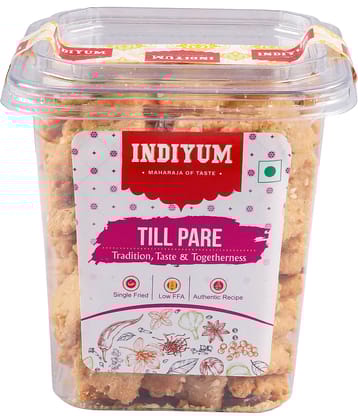 Indiyum Till Pare Traditional Indian Tea Time Snacks, Single Fried, Low FFA, with Sesame Seeds 400g