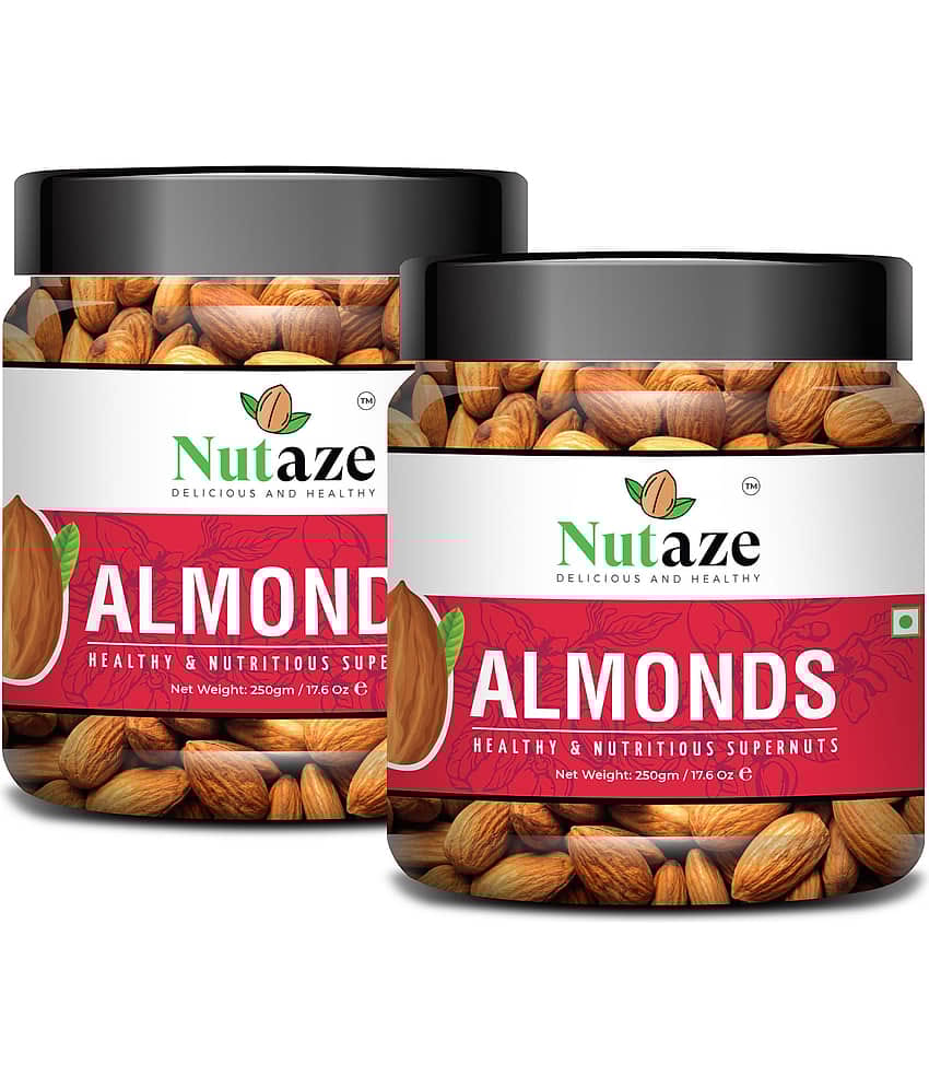 Nutaze California Almonds Badam Giri 500g, (250g x 2) | Premium Nuts & Dry Fruits | Rich in Protein, Magnesium, Phosphorus, and Dietary Fibre